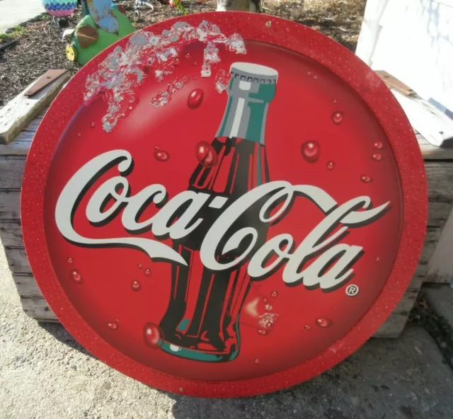 Vintage Coca Cola large Double Sided Sign Advertisement