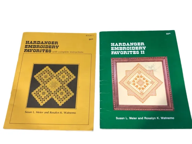 Libros favoritos de bordado de Hardanger I y II 1977 y 1978 de colección