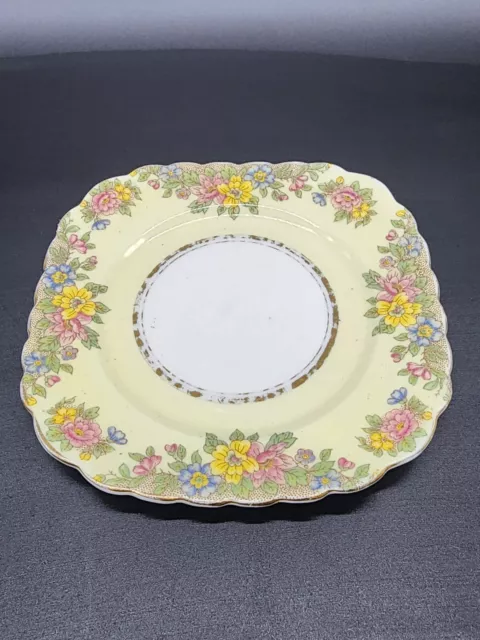 Vintage Colclough Side Plate Floral Bone China Yellow Gold England