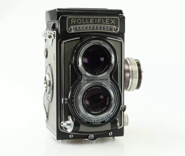 Rollei Rolleiflex T grau Kamera Camera Zeis Tessar 75mm Objektiv 94169