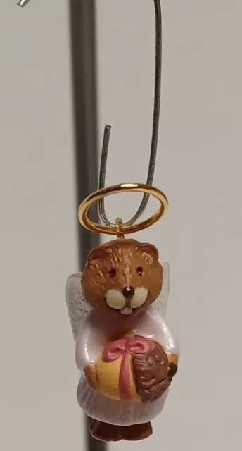 Natures Angels`1996`Miniature-Angelic Squirrel Has Brass Halo,Hallmark Ornament