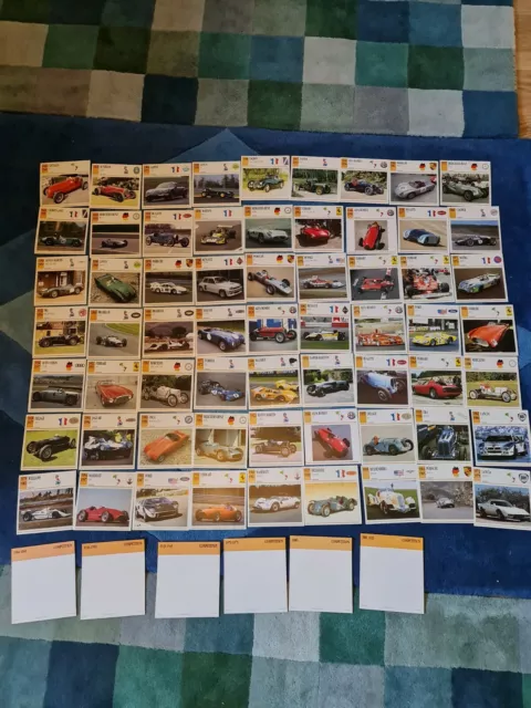 1992 Classic Car Collectors Club Cards 63 Collection Competition Cars & 6 Index