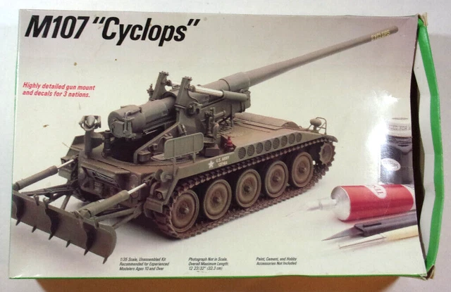 M107 Tank Rack ITALERI M107 CYCLOPS Tank US Army Cannon Artillery Weapon Model Kit ...
