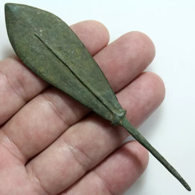 Ancient Celtic bronze long shot arrowhead circa 500-100 BC