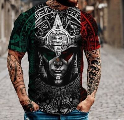 Aztec Mexican Flag, Mexico T-SHIRT Christmas Gift Halloween Gift Best Price