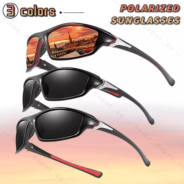 Men Sunglasses Polarized Glasses Fishing Driving WrapAround Eyewear Outdoor