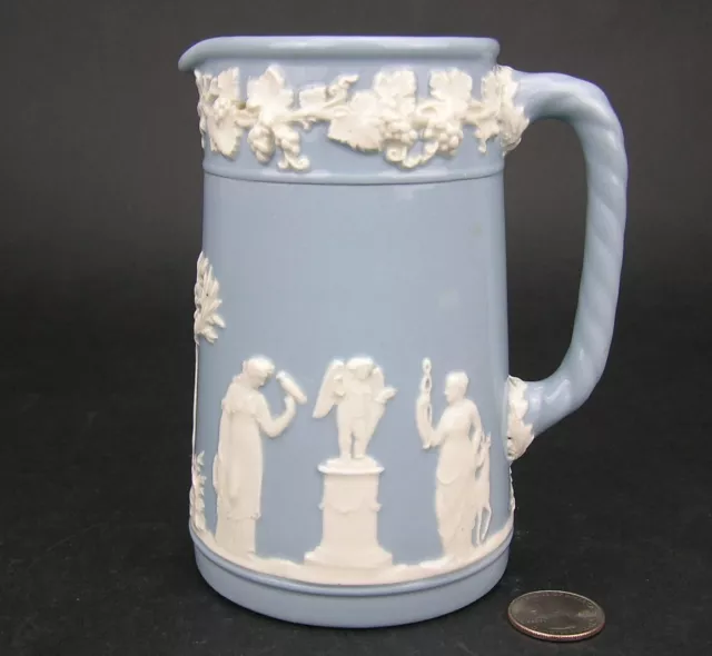 Wedgwood Cream on Lavender Blue 5 1/2" Queen's Ware Jug Pitcher Queensware