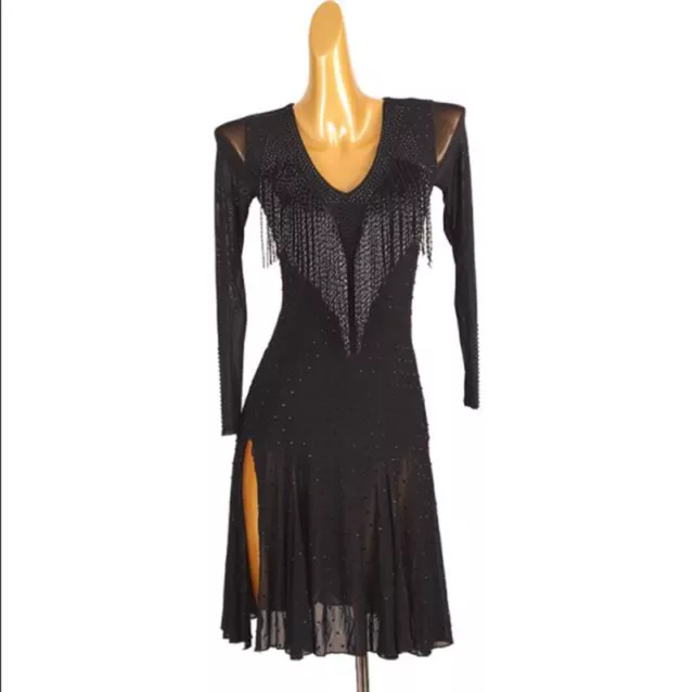 Latin Rumba Salsa Ballroom Performance Competition Rhythm Dance Dress Dancewear