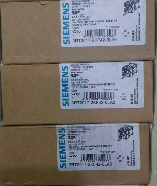1pcs SIEMENS Contactor 3RT2017-2KF42-0LA0