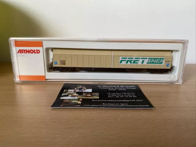 ARNOLD N Réf. 4447 K Wagon Marchandises Boggies Parois Coulissantes «FRET SNCF»