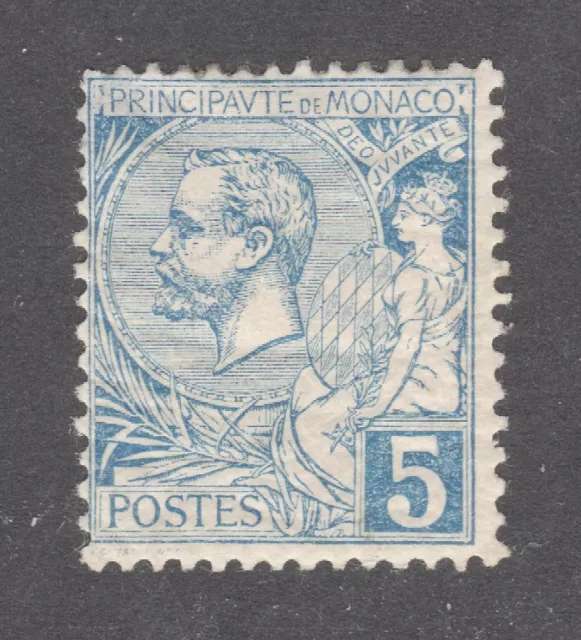 MONACO STAMP #13 —  5c BLUE PRINCE ALBERT - 1891 - UNUSED