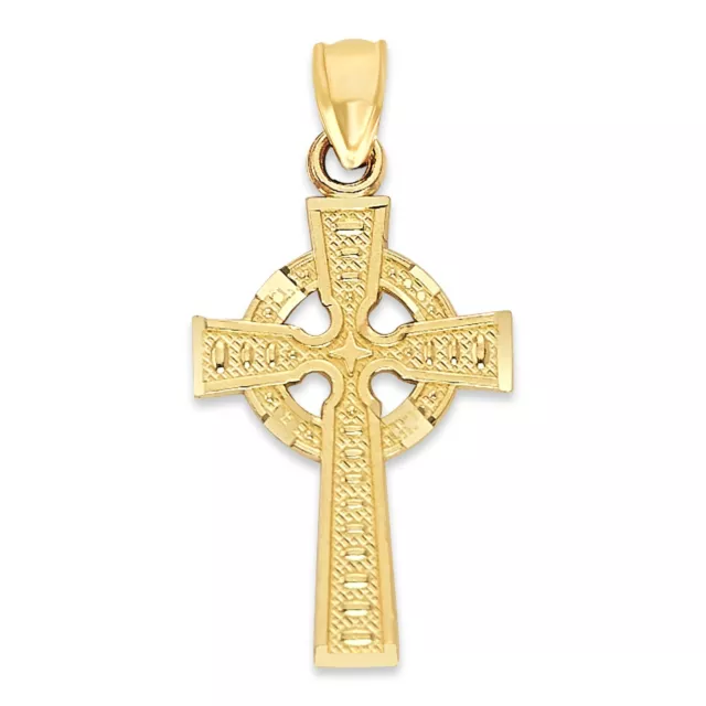 Solid Gold Celtic Cross Pendant in 10 or 14k, Crucifix Pendant Religious Jewelry