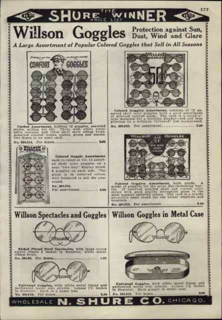 1926 PAPER AD Willson Goggles Colored Spectacles Sun Glasses Case Eye Protector