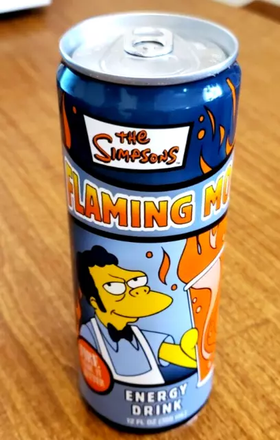 Brand New Unopened! Simpsons Energy Drink Can Flaming Moe 2012 Collectible! RARE