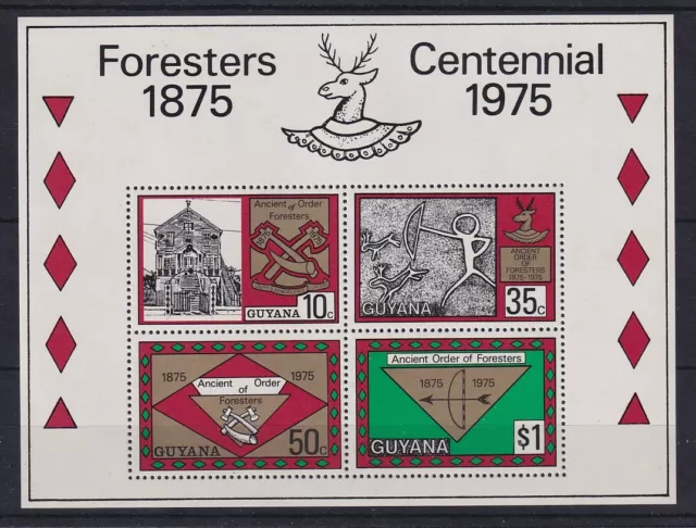 Guyana 1975 Foresters centenario numero di Michel blocco 6 **