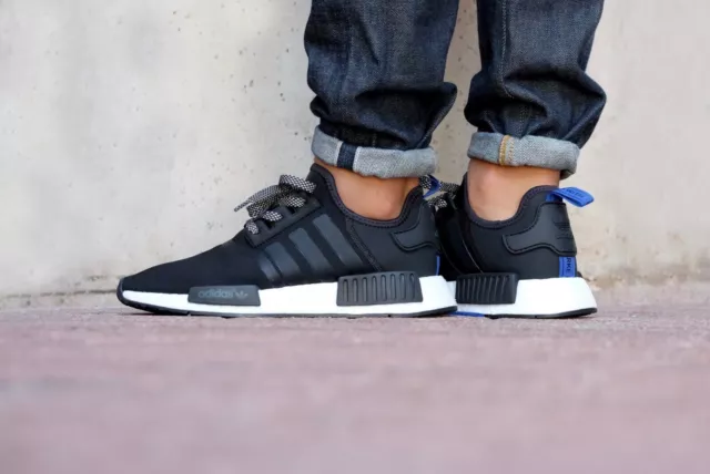 Nmd r1 black blue tab on sale