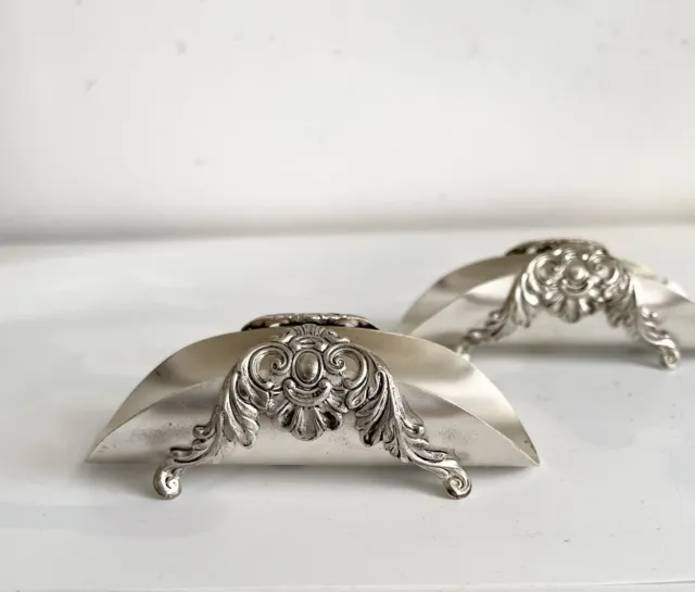 Pair Vintage Silver Plated Napkin Holder/ Napkin Ring