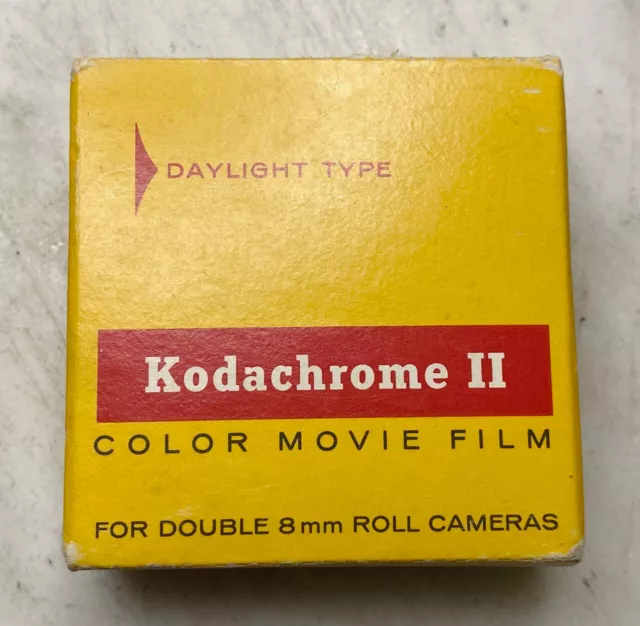 Vintage KODAK KODACHROME II Movie Film Double 8mm 25ft Roll. Expired 73 Unopened