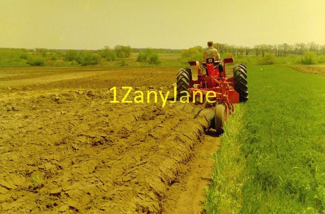 AC411 Allis Chalmers FARMING MEDIA ARCHIVES 4x5 Negative 180 Tractor PLOWING