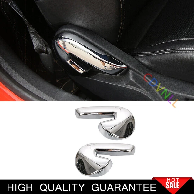 For Ford Mustang 2015-22 Chrome Silver Seat Button Handle Frame Cover Decor Trim