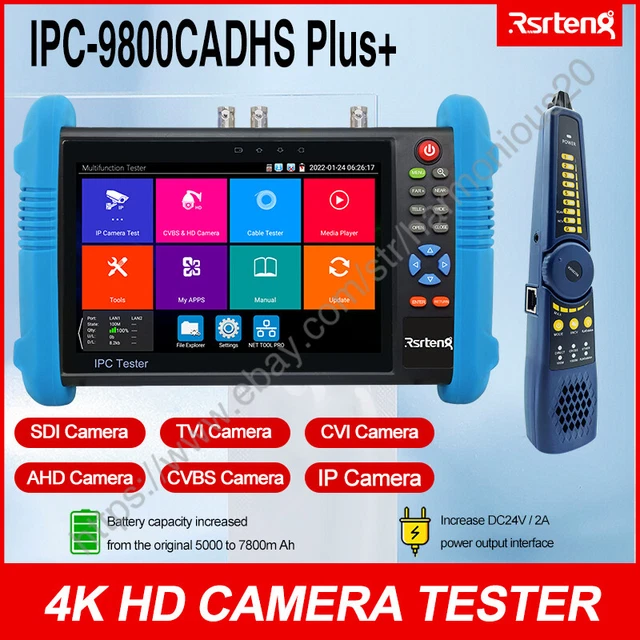 RSRTENG IPC-9800CADHS PLUS+ 4K IP TVI CVI SDI AHD CVBS HDMI CCTV Tester ...