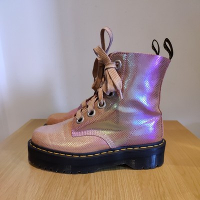 dr martens molly iridescent pink