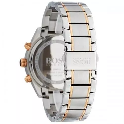 New Genuine Hugo Boss Hb1513473 Grand Prix Gold And Silver Tone Men's Watch 3