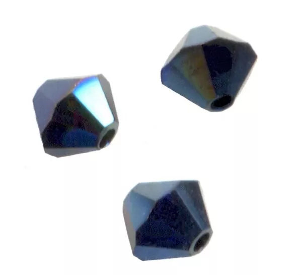 site parisien 20 PERLES TOUPIES SWAROVSKI  5mm   CRYSTAL METALLIC BLUE AB2X