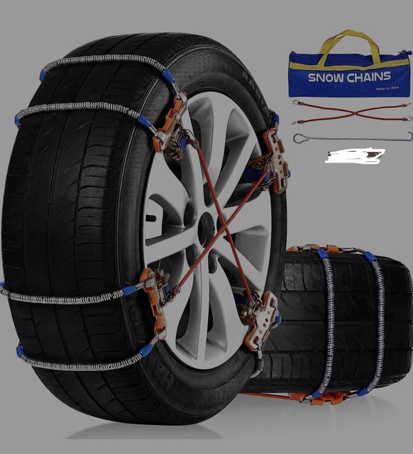Snow Chains, Anti Skid Tire Chains, 8Pack Universal Adjustable Emergency T