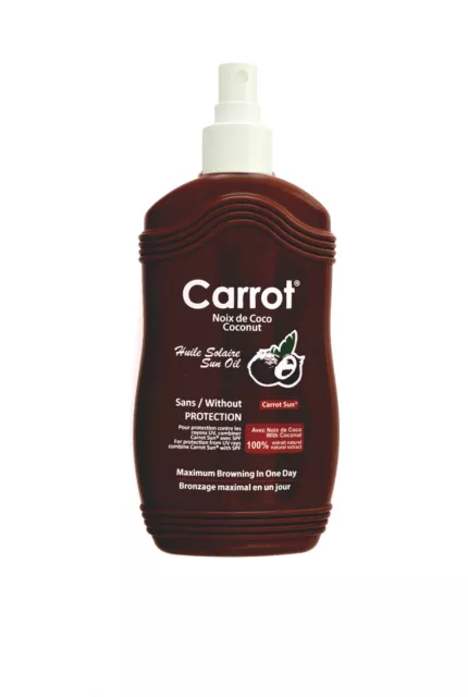 COCONUT Carrot Sun Tan Accelerator Sunbed Spray.L-Tyrosine, Coconut & Almond Oil