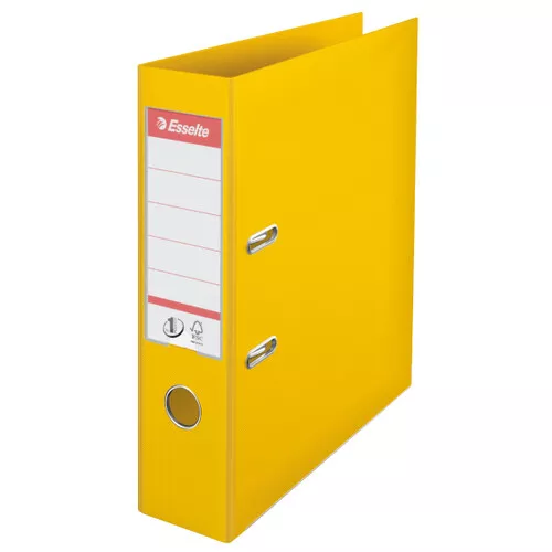 Esselte No.1 Lever Arch File Polypropylene A4 75Mm Spine Width Yellow Pack 10 81