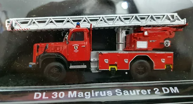 Saurer 2 DM DL 30 Magirus Vigili del Fuoco Scala 1:72 Die Cast - Atlas