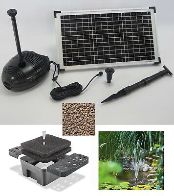 Esotec 20W Pompe Solaire 630L Étang de Jardin Fontaine Filtre Lavastein Pierre Lave 