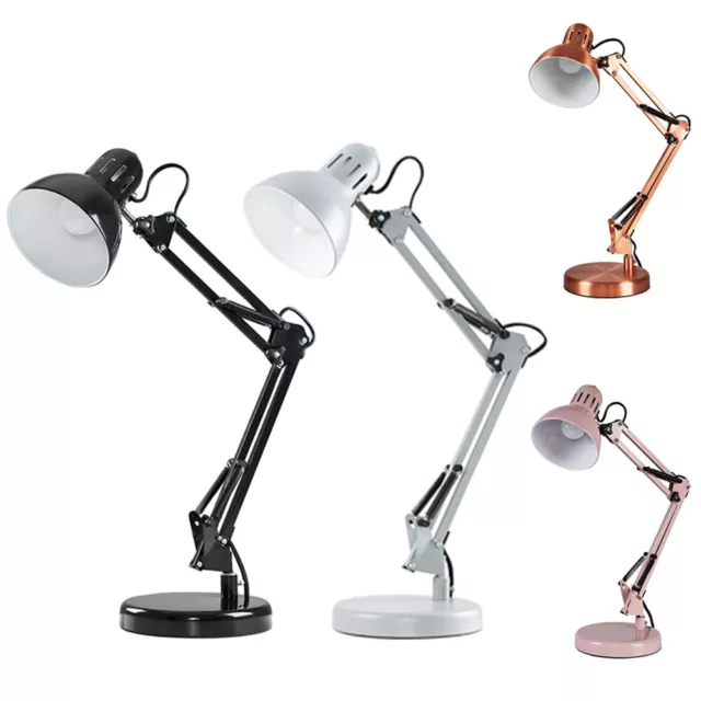 Adjustable Reading Desk Lamp 35cmTall Angled Table Spotlight LED Light Bulb