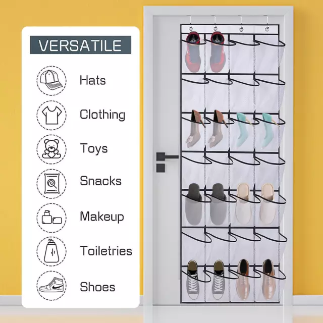 Schuh-Organizer – 28 Fächer über der Tür, Schuhhalter für Turnschuhe (weiß)