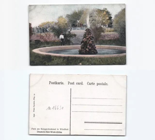 (n16630)   Ansichtskarte Windhuk kriegerdenkmal Deutschsüdwestafrika, ungeb