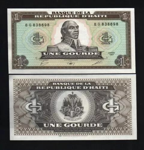 Haiti 1 GOURDE P-245 1987 L'OUVERTURE Haitian UNC World Currency NOTE