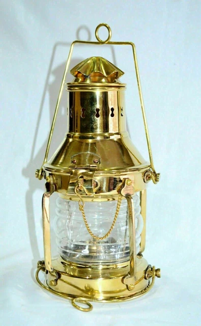 Antike nautische Schiffslaterne Vintage-Stil Maritime Öllampe aus massivem...
