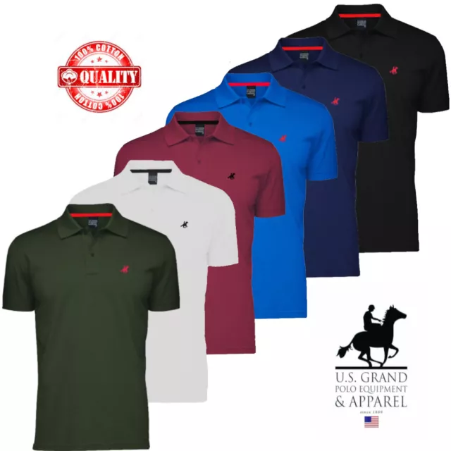 Polo Uomo Manica Corta Tinta Unita U.S. POLO M L XL XXL XXXL