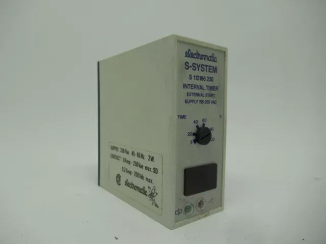 Electromatic S112166230 Interval Timer Relay 5-100% Time 230VAC SHELF WEAR NOP