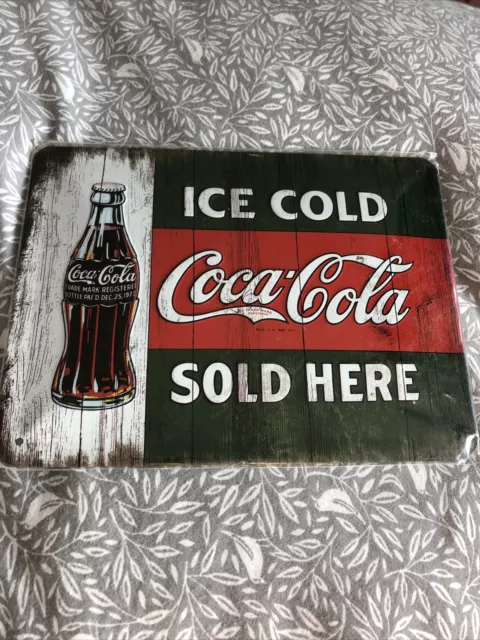 Metal coca cola sign, Man Cave, Vintage, Retro
