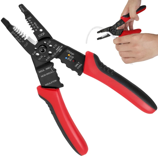 Wire Stripper 8" Multifunctional Cutter Stripping Tool Handheld Cable Crimper☜