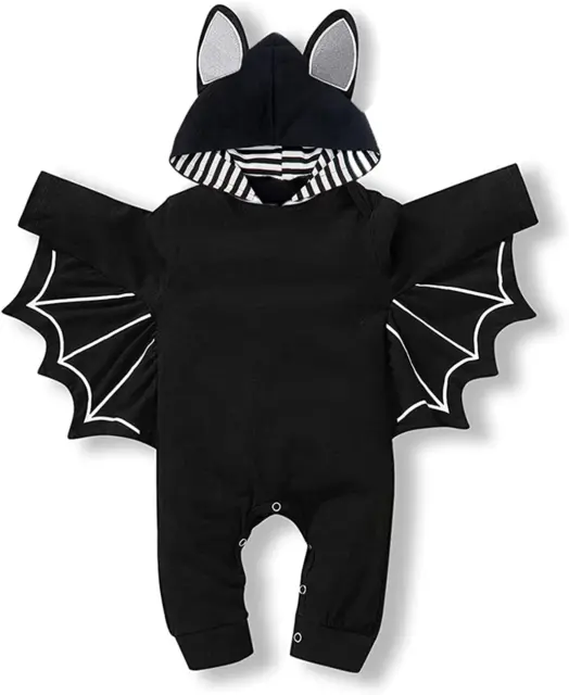 My First Halloween Outfit 0-3 mth Baby Boy Cosplay Clothes Infant Bat Costume Ho
