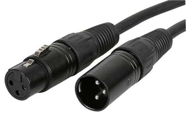 XLR Black Extension Lead 3 Pin PRO Microphone Male to Female Cable 50cm - 20m