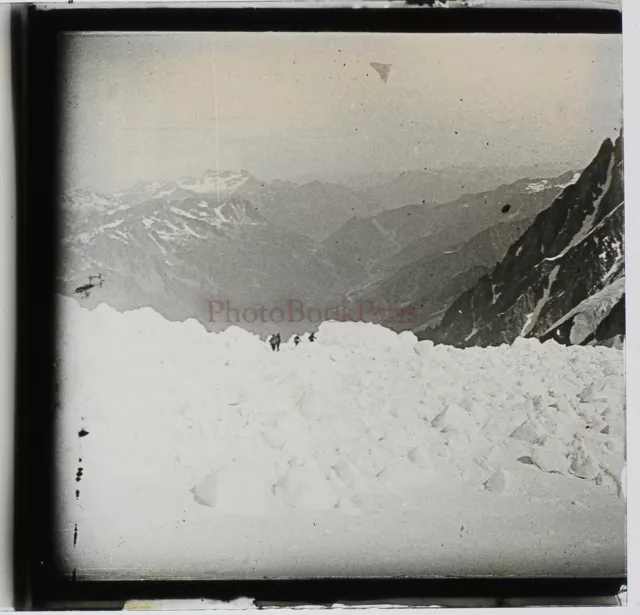 Montagne Alpinistes Alpes France Photo Stereo PL59L4n6 Plaque verre 