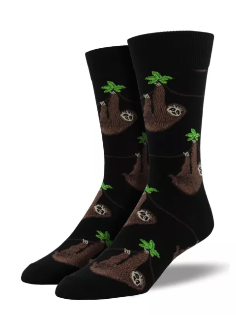 Socksmith Men’s Socks Novelty Crew Cut Socks "Sloth" / Choose Your Color!!