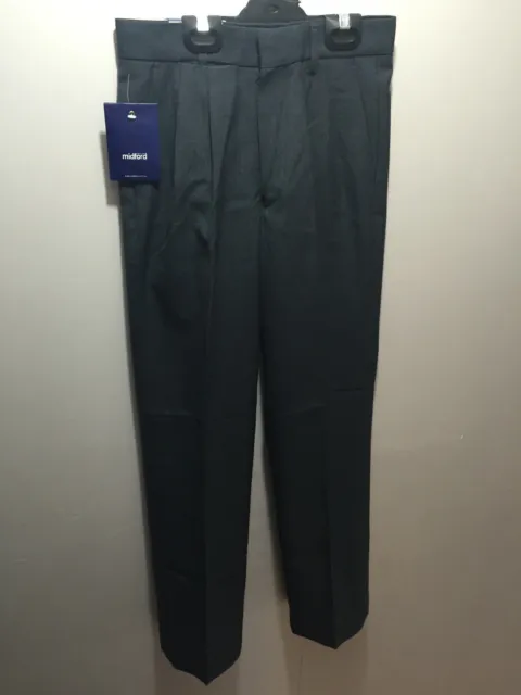 BNWT Boys Sz 7 Midford Brand Dark Grey Pleated Wool Blend School Pants T580-BSHA
