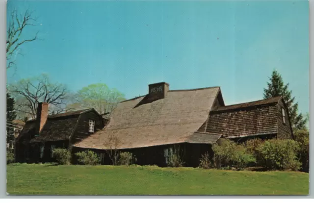 Vintage Postcard Fairbanks House Dedham Mass Back View Oldest Wooden Frame House