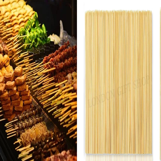 DecorRack Spiedini In Bambù Per Barbecue - 100 Pezzi, Lunghezza 6 Pollici (15cm), Diametro 3mm, Qualità Chef