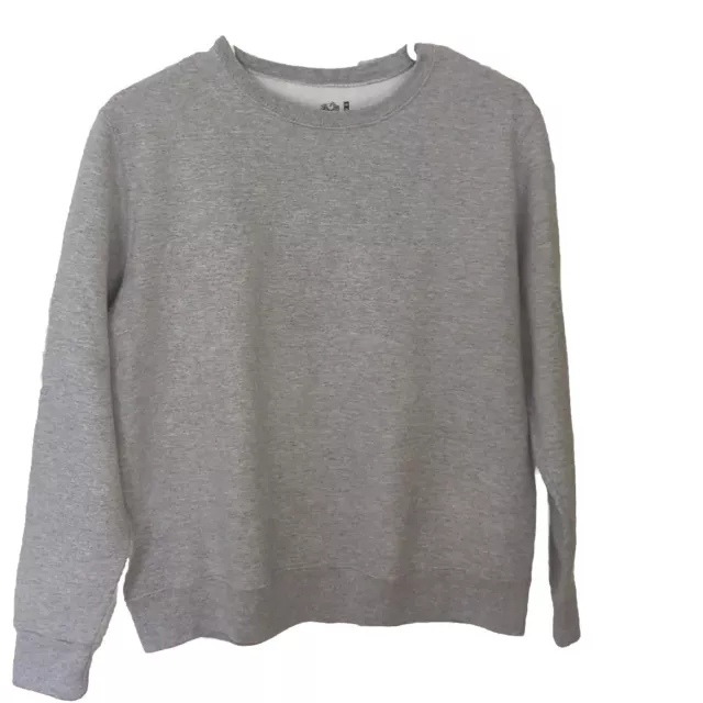 Fruit Of The Loom Womens Gray Crew Neck Long Sleeve Pullover Sweatshirt Size Med